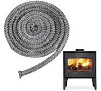 Fireplace Insert Seal 3 Metres 10 mm Fireplace Sealing Cord 3 m Long Diameter 10 mm Fiberglass Fireproof Cord for Stoves Stoves BBQ Pipe Insulation Grey