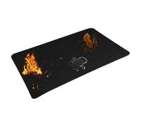 Fireproof Deck Protector, Heat Resistant Grill Barrier Mat, 121x91cm Waterproof Outdoor Floor Shield with Non Slip Backing, Carbon Fiber Style Pad, BBQ Guard for Patio Cooking