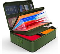 Fireproof Document Organizer With Lock,Document Storage Box With 7 Compartments,File Organizer,Portable Document Holder For Important Documents,Folders