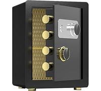 Fireproof Safe Document Safety Home Security Storage Box 40 Cm Waterproof and Anti-Smashing Locker with Ke,Black