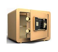 Fireproof Waterproof Cabinet Safes Fingerprint Double Lock Key Board Electronic Digital High Security Steel Home Safe Store Valuables,Mon,Gold