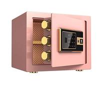 Fireproof Waterproof Deposit Box Safe Secure Fingerprint Electronic Password Cabinet Safes for Id Papers, A4 Documents, Laptop Computers, Jewels38 32 30Cm,Pink