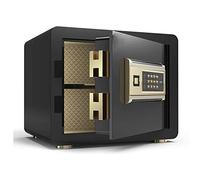 Fireproof Waterproof Household Small Fingerprint Password Anti-Theft -Proof Invisible Wall Bedside Cabinet All-Steel Single Door Office Safe Deposit B,Black