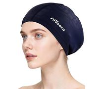 Firesara Bonnet de bain extra large en tissu pour cheveux longs et épais, confortable, antidérapant, pour tresses, chignons, dreadlocks et tissage, respirant, séchage rapide, design pour homme et