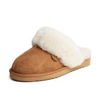 Fireside by Dearfoams Femme Fireside Sydney Shearling Fur Indoor/Outdoor Scuff Slipper with Wide Widths Chausson, châtaigne, 37.5 EU
