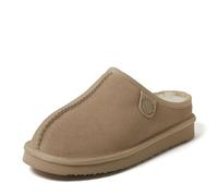 Fireside by Dearfoams Women's Greta Shearling Indoor/Outdoor Clog Slipper, Sand, 8