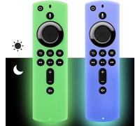 Firestick Lot de 2 coques de protection pour télécommande vocale Alexa Fire TV Stick 4K (vert et bleu ciel)