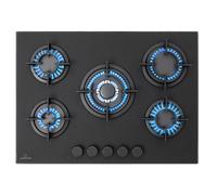 Klarstein Firetale 70cm Plaque de Cuisson à Gaz 5 Feux Noir