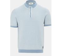 Firetrap 1/4 Short Sleeve Ribbed Knit Button Polo Men Bleu clair S Male