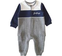 Firetrap Baby Boy Cut & Sew Quilted Dungaree With Zipper & Pockets Gris/Bleu 18-24 mois Unisex
