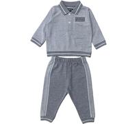 Firetrap Boys Herringbone Polo & Jogger Set Gris 3-6 mois Unisex