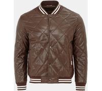 Firetrap Pu Quilt Jacket Mens Café 3XL Male