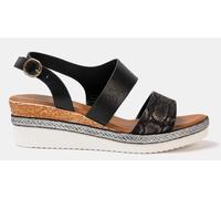 Firetrap Ella Ladies Back-Strap Wedge Sandals Noir 3.5 (36.5) Female