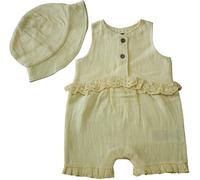 Firetrap Girls Sleeveless Dungarees & Matching Hat Jaune 0-3 mois Female