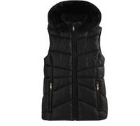 Firetrap Kids' Bubble Faux Fur Hood Zip Gilet Noir 13 (TG) Female