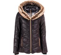 Firetrap Kids' Fur Trimmed Hood Long Sleeve Short Puffer Jacket Noir 11-12 ans Female