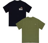 Firetrap Kids' Japan Pack Regular Fit T-Shirt Noir/Vert 8-9 Male