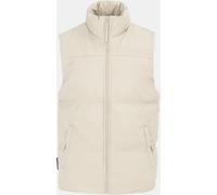 Firetrap Men's Faux Leather Stand Collar Sleeveless Padded Gilet Blanc M Male