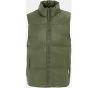 Firetrap Men's Faux Leather Stand Collar Sleeveless Padded Gilet Vert armée XS Male