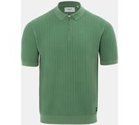 Firetrap Quarter Zip Short Sleeve Ribbed Knit Polo Vert L Male