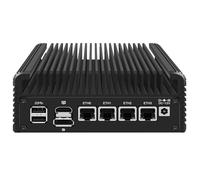 Firewall Mini PC Quad Core N150 Barébone, matériel informatique sans ventilateur, appareil micro routeur avec 4 x I226-V 2,5 GbE LAN, DDR5 M.2 NVMe x4/SATA3.0, WiFi6, prend en charge le bureau à
