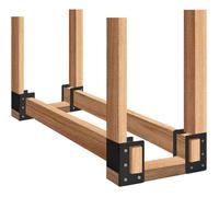 Firewood Log Storage Rack Bracket 4 Pack,Fireplace Wood Storage Holder,Indoor Outdoor Adjustable Heavy Duty Powder