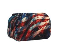 Firework Drapeau Américain 4 Juillet Imprimée Maquillage Cosmétique Trousse Papeterie Kawaii Boîte à Crayon Pochette Gadget Organisateur Sac avec Fermeture Éclair