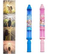Firework Water Gun, Romantic Firework Style Water Spray Toy for Couples, Beach Pool Water Spray Toy, High Pressure Pull-Out Sprinkler Spray Toys for Bathing, Pool, Party (Blue+Pink)