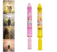 Firework Water Gun, Romantic Firework Style Water Spray Toy for Couples, Beach Pool Water Spray Toy, High Pressure Pull-Out Sprinkler Spray Toys for Bathing, Pool, Party (Pink+Yellow)
