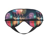 Fireworks Masque réversible pour les yeux Double face Occultant Réglable Doux Sommeil Voyage Couverture de sieste