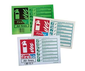 Firexo Panneau d'extincteur - Panneaux en acier brossé pour bureaux, entreprises et bâtiments - Panneau de sécurité pour les incendies de B, C, D, électriques, F et lithium-ion
