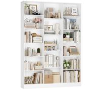 FirFurd Bibliothèque 188cm Bibliotheque avec 17 Étagères de Rangement Blanc