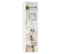 FirFurd Bibliothèque 191 cm Étagère de Rangement 6 Niveaux Bibliotheque Meuble de Rangement à 6 Cases Étagères Réglables pour Salon Bureau Chambre 48x30x191cm Blanc