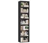 FirFurd Bibliothèque 220 cm Étagère de Rangement 7 Niveaux Bibliotheque Meuble de Rangement à 7 Cases Étagères Réglables pour Salon Bureau Chambre 48x30x220cm Noir