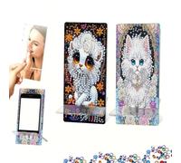 Firiorky 2 Pack Phone Telephe Stand, acrylique bricolage Animals Flower Phone Téléphone Diamond Art Bracket Smartphone Support pour la décoration du bureau