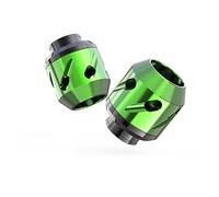 FIRIS 2 Pièces Moto CNC Avant Arrière Fourche Roue Crash Protecteur Anti-Chute Cadre Curseur Protecteur Moto Crash Protéger Motocross Protection Contre Les collisions (Couleur : Vert)