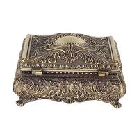 Firlar Boîte de Rangement de Bijoux, Rangement de Bijoux en Métal, Boîte de Rangement de Bibelots Rectangulaire Haute Capacité, Boîte à Bijoux Vintage, pour Bagues, Boucles d'oreilles(Bronze)