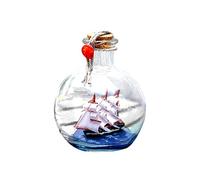Firlar Drift Bottle Decor Wishing Bottle Glass Bottle Decor Voilier dans Drift Bottle Glass Pirate Ship Wishing Bottle Nautical Home Decorations Gifts Crafts Sailing Boat Gift(Rouge)