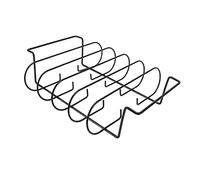 Firlar Rib Rack, Support de Grillade Antiadhésif en Fer, Peut Contenir 4 Côtes pour Griller Le Barbecue, Fumer Le Barbecue Rib Rack pour Fumoir à Gaz ou Accessoires de Gril à Charbon