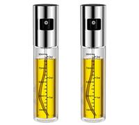 Firschoie 2 Pièces Spray Huile, Vaporisateur transparent de 100 ml avec graduations, Flacon distributeur d'huile et de vinaigre rechargeable, spray huile cuisine Pour barbecue, viande rôtie, cuisine