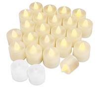 Firschoie 24 bougie led, bougies chauffe plat à piles, Bougies à Scintillantes Réalistes avec une lumière jaune chaude, Peut être utilisé pour les pique-niques, l'extérieur, la décoration de mariage