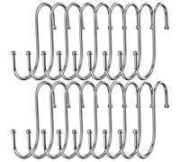 Firschoie Lot de 18 Crochet S Acier Inoxydable, Crochet en métal robuste double pour suspendre tasses, vêtements, pots et des bols, Convient pour cuisine, bain, jardin, l'armoire