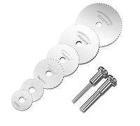 Firschoie Lot de 8 Lames de Scie Circulaire, Disques de Coupe pour Outil Rotatif, Bague de réduction, HSS lames de scie outil rotatif pour pierre, bois, fibre de verre, plastique et métal