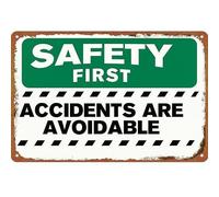 First Accidents Are Avoidable Tin Sign Quirky Warning Art 12x8 Inch