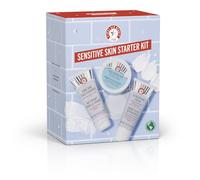 First Aid Beauty - Coffret Découverte Peaux Sensibles : 3 Produits Sûrs pour Peaux Sensibles - Pads Exfoliants Radiance Visage, Nettoyant Visage Pure Skin et Crème Hydratante Ultra Repair