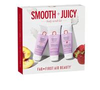 First Aid Beauty - Coffret Smooth and Juicy Scrub : 3 gommages corps KP format voyage qui exfolient pour révéler une peau visiblement plus lisse, plus saine et éclatante - lot de 3
