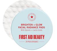 First Aid Beauty Disques Éclat Visage aux AHA - Exfoliation Douce Quotidienne, Améliore Texture et Éclat, Préparation Maquillage, Compostables, 28 unités