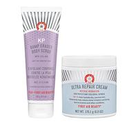 First Aid Beauty KP Bump Eraser Gomme pour le corps avec 10 % AHA - 226 g - et Ultra Repair Cream Intense Hydratation - 170 g