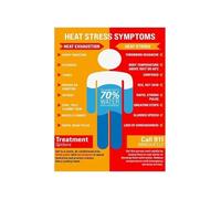 First Aid Heat Stroke Poster Prevention and Response Guide Canvas Art Print for Workplace Safety Training Camping Trip Gift(Framed,16X24inch(40X60cm))