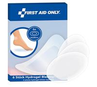 First Aid Only Hydrogel Pansements pour ampoules 6 pièces | Pansements ovales 43 x 68 mm, transparents & hydrofuges | Protège, rafraîchit et favorise la guérison | Flexible avec une adaptation parfait
